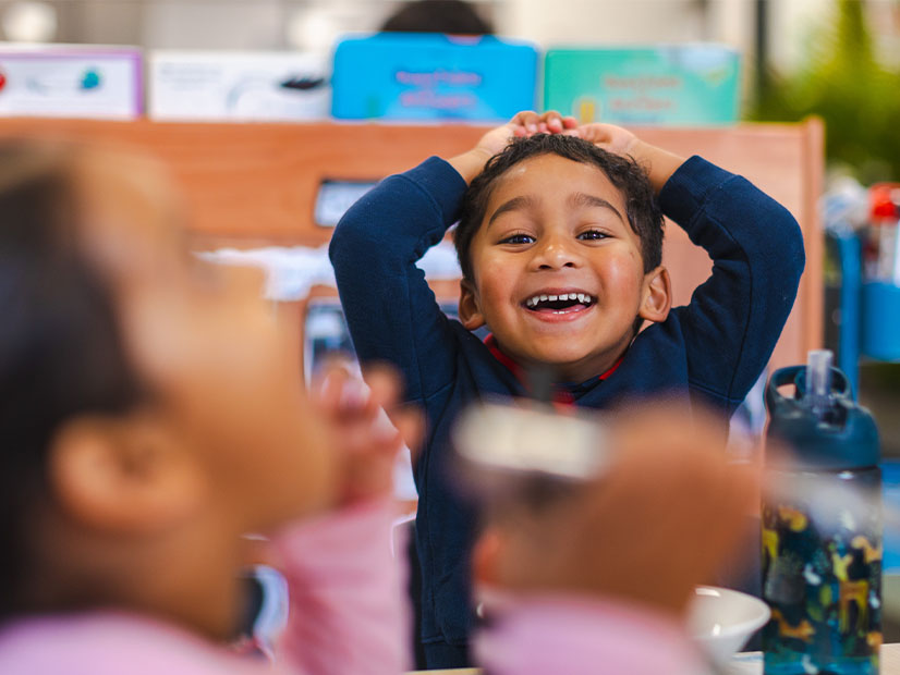 Child smiling at camera