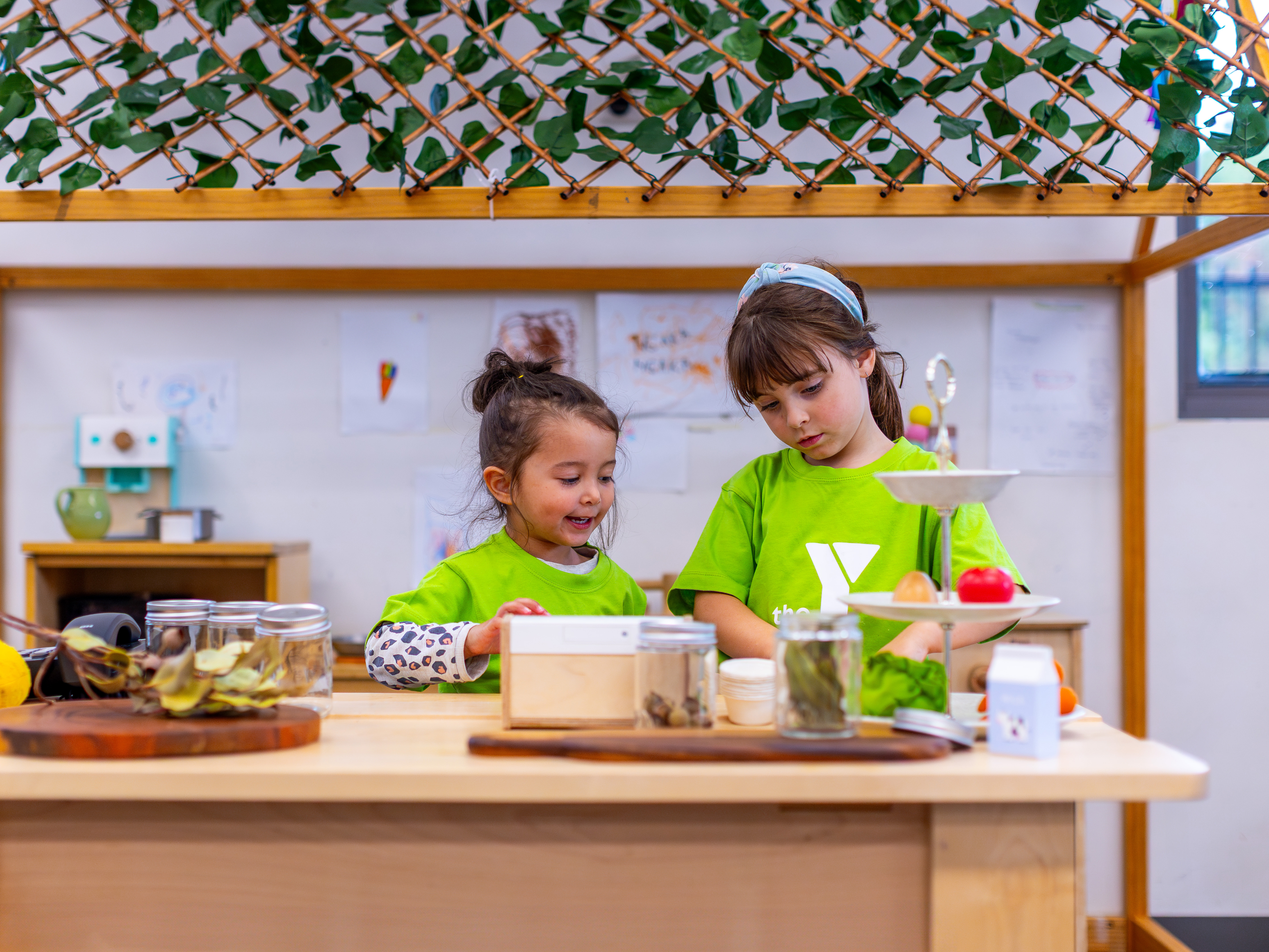 Two children playing at kindergarten