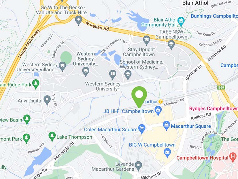 Location map image of the Happy Days Macarthur Square YMCA Early Learning Centre